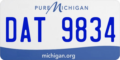 MI license plate DAT9834
