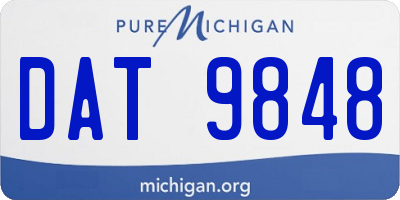 MI license plate DAT9848
