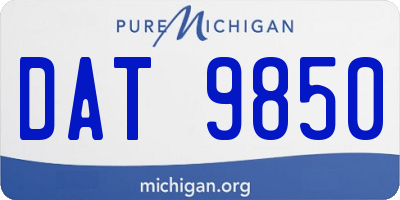 MI license plate DAT9850