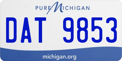 MI license plate DAT9853