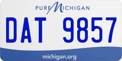 MI license plate DAT9857