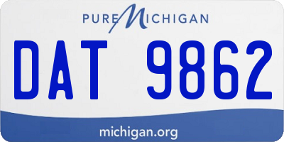 MI license plate DAT9862