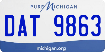MI license plate DAT9863