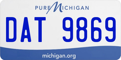 MI license plate DAT9869
