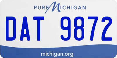 MI license plate DAT9872