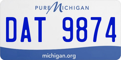 MI license plate DAT9874