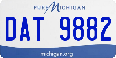 MI license plate DAT9882