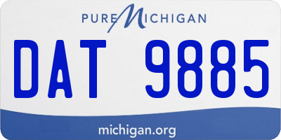 MI license plate DAT9885