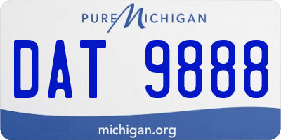 MI license plate DAT9888