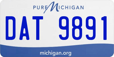 MI license plate DAT9891