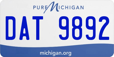 MI license plate DAT9892