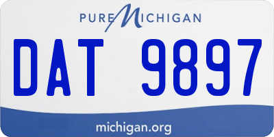 MI license plate DAT9897