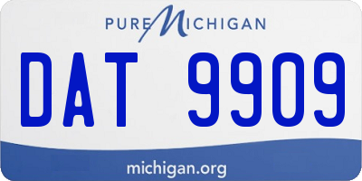 MI license plate DAT9909