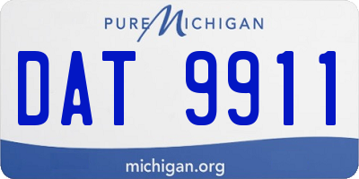 MI license plate DAT9911