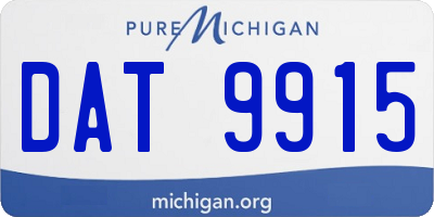 MI license plate DAT9915