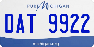 MI license plate DAT9922