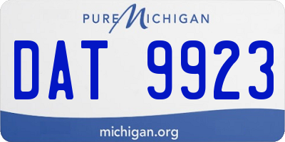 MI license plate DAT9923