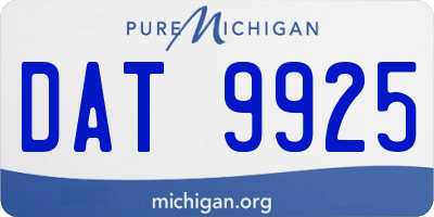 MI license plate DAT9925