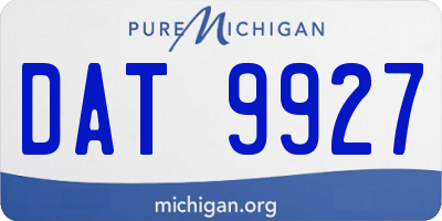 MI license plate DAT9927