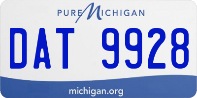MI license plate DAT9928