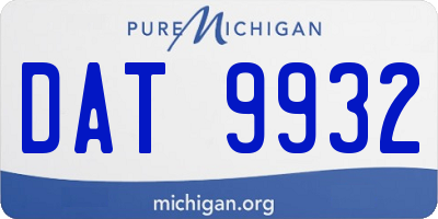 MI license plate DAT9932