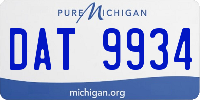 MI license plate DAT9934