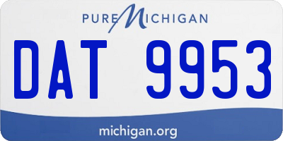 MI license plate DAT9953
