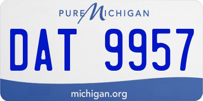 MI license plate DAT9957