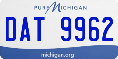 MI license plate DAT9962