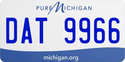 MI license plate DAT9966