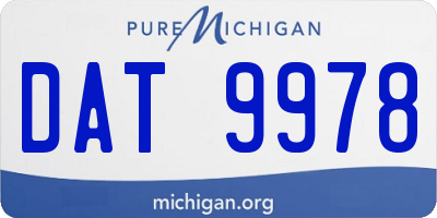 MI license plate DAT9978
