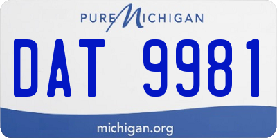 MI license plate DAT9981