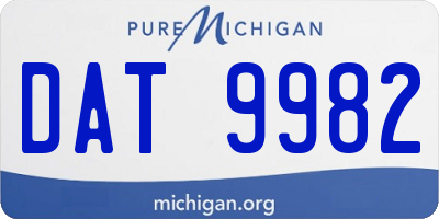 MI license plate DAT9982