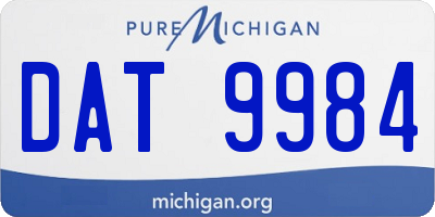 MI license plate DAT9984