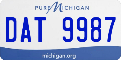 MI license plate DAT9987