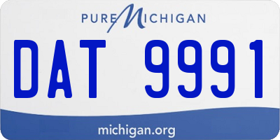 MI license plate DAT9991
