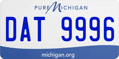 MI license plate DAT9996