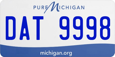 MI license plate DAT9998