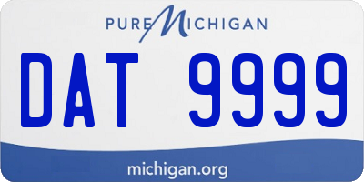MI license plate DAT9999