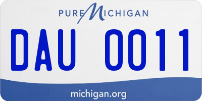 MI license plate DAU0011