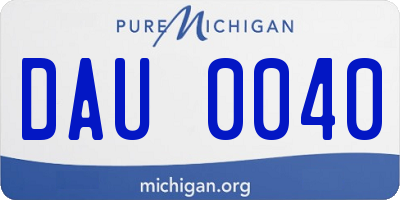 MI license plate DAU0040
