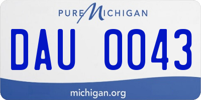 MI license plate DAU0043