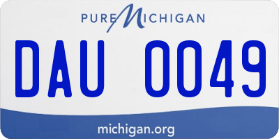 MI license plate DAU0049