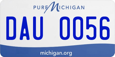 MI license plate DAU0056