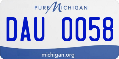 MI license plate DAU0058