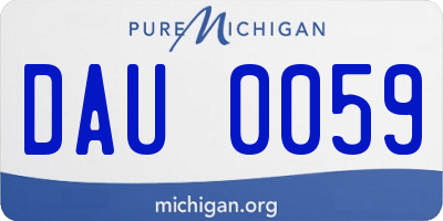 MI license plate DAU0059