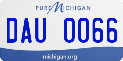 MI license plate DAU0066