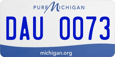 MI license plate DAU0073