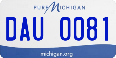 MI license plate DAU0081
