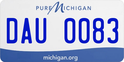 MI license plate DAU0083